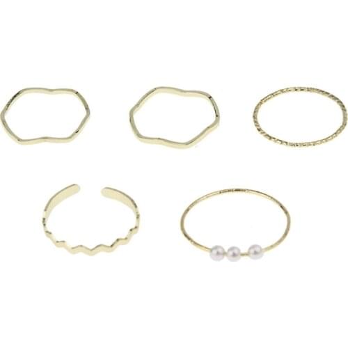 5pcs Set Boho Women Stack Above Knuckle Ring Midi Finger Tip Rings Set Jewelry T21F