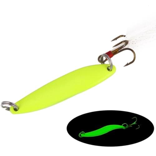5 Cm/7 Cm/10 Cm/13 Cm 5G/7G/10 g/13G Luminous Daun Dedalu Payet Logam Umpan Keras Wobblers dengan Treble Kait Tenggelam Swimbait