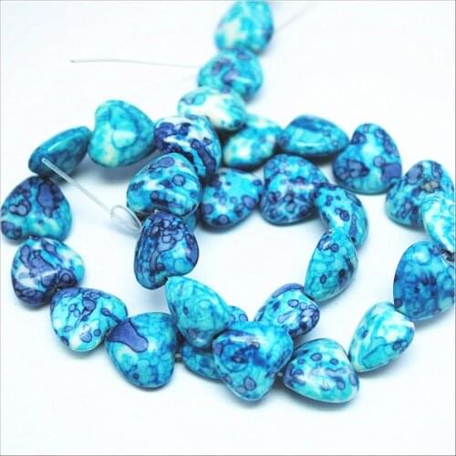 31pcs new arrived stone strings heart shape size 14mm semi precious stone gem stone strands beads findings for bracelets making