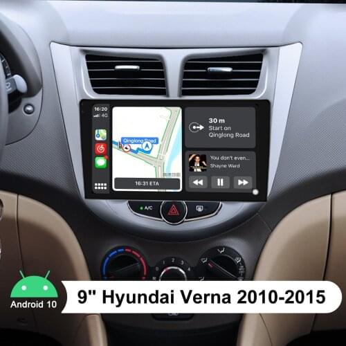 Android 10.0 Head Unit 9Inch Car Multimedia Player Support WiFi/Bluetooth/Carplay/Fast Boot RDS DSP For Hyundai Verna 2010-2015