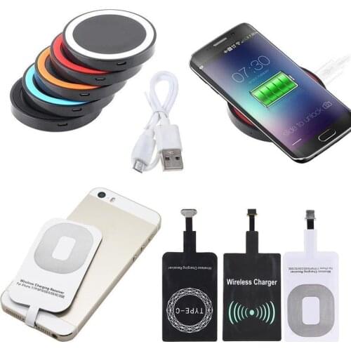 Wireless Qi Induction Charger Receiver Charging Adapter 5 Samsung Micro 6 USB Pad For iphone 7 IQ Dock TypeC huawei Connect Y5N6