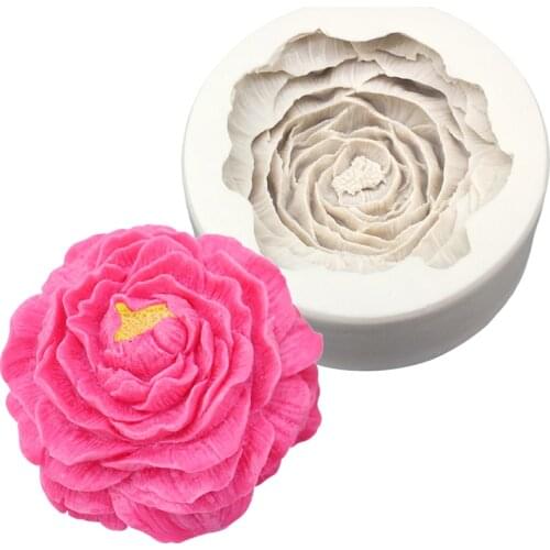 Large Peony Rose Silicone Mold Soap Mold Sugarcraft Chocolate Cupcake Baking Mold Fondant Cake Decorating Tools