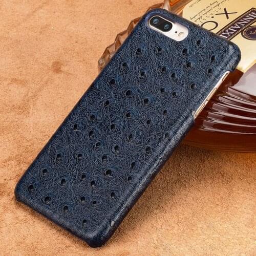 Genuine Cowhide Leather Phone Case for iPhone 11 Pro Max 12 Mini XR X XS 12 Pro Max 6 6s 7 8 Plus SE 2 2020 Ostrich Grain Cover