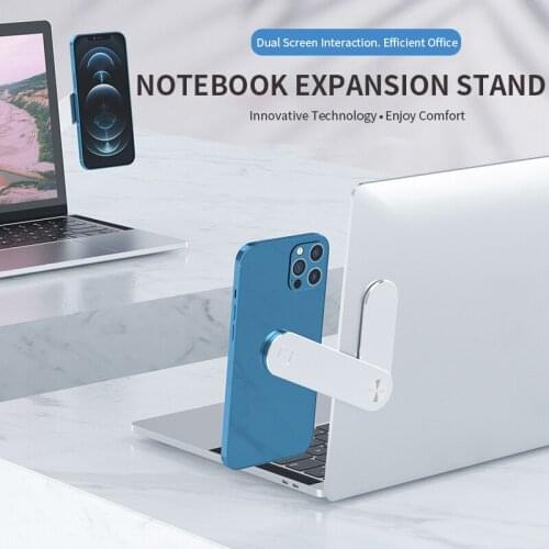 Mobile Phone Computer Dual Screen Extension Bracket Metal Aluminum Alloy Magnetic Mobile Phone Holder Mount Stand For Office