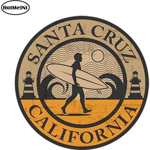 HotMeiNi Car Styling Car Sticker Santa Cruz California Vinyl Sticker iPad Laptop Car Surf Cali USA Waterproof 13cm x 13cm