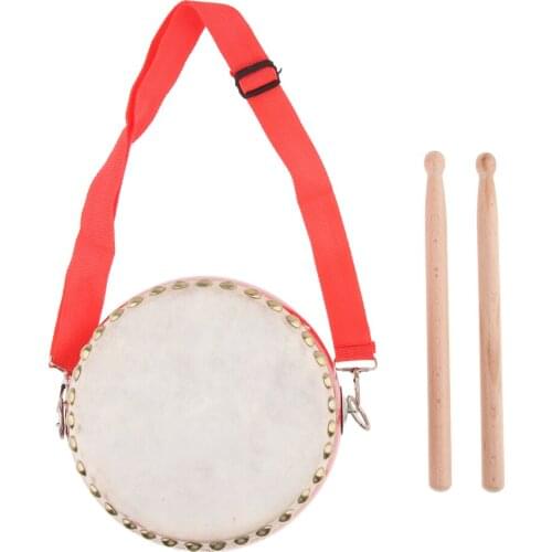 Exquisite Wooden Handheld Drum Hand Percussion Instrument Tambourine,Christmas Gift