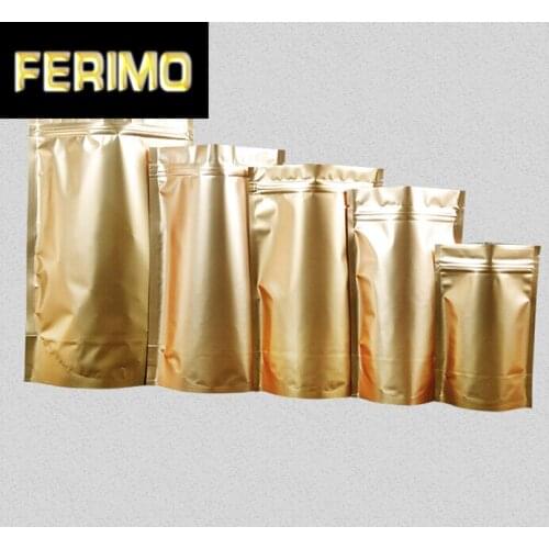 Coffee plating Aluminium foil Zip Lock bag - Mylar foil plastic pouches resealable zipper clip grip seal gold bag