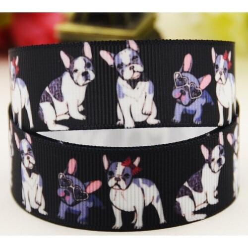 22mm 25mm 38mm 75mm Dog Cartoon pattern printed Grosgrain Ribbon party decoration 10 Yards X-03967