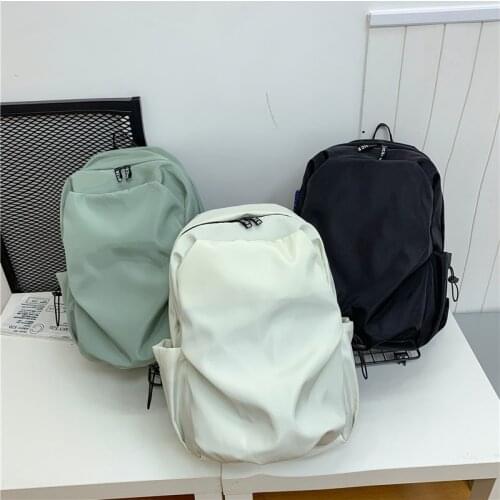 Solid color Women Backpack School Bag Laptop Travel Bagpack College University Bookbags Junior High School For Girls Daypack