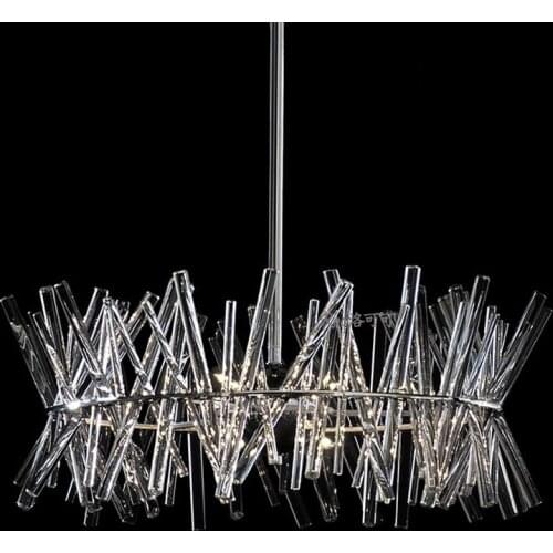 Post-modern minimalist glass rod chandelier fashion art style light luxury master bedroom living room dining room lamps
