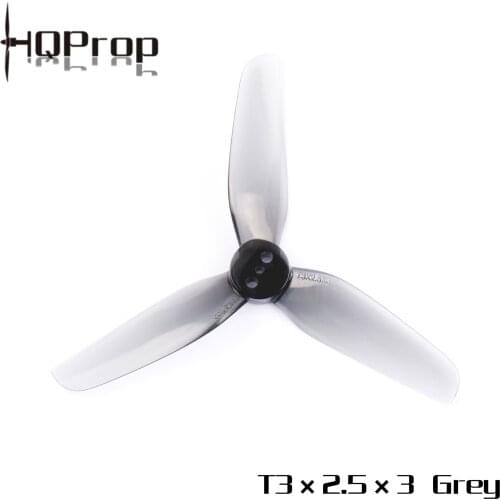 HQ 20PCS Durable Props T3X2.5 ( 2CW+2CCW) 3 Blades Grey -Poly Carbonate Propellers for Roma L3 3inch Drone FPV