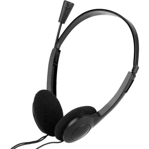 3.5mm Wired Stereo Headset Noise Cancelling Earphone With Microphone Adjustable Headband For Computer Laptop Desktop Clear Voice
