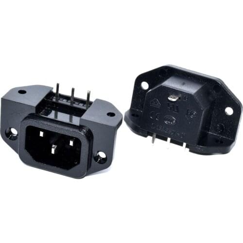 IEC320 C14 inlet Power Socket Plug Industrial socket Plug IEC320 C14 3Pin Electrical Socket with Up down 4 fixed holes