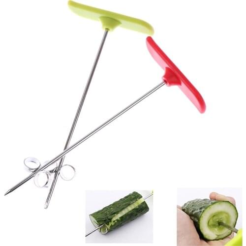 Kitchen Vegetables Spiral Knife Carving Tool Potato Carrot Cucumber Salad Chopper Manual Spiral Screw Slicer Cutter Spiralizer
