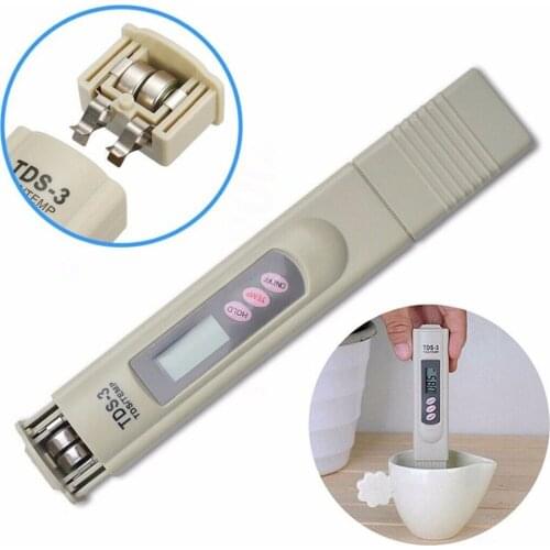 TDS-3 2 in 1 TDS/Temp Tester 0-9990 ppm TDS Meter Water Quality Monitor Purity Analyser Automatic Calibration for Pool Aquariums