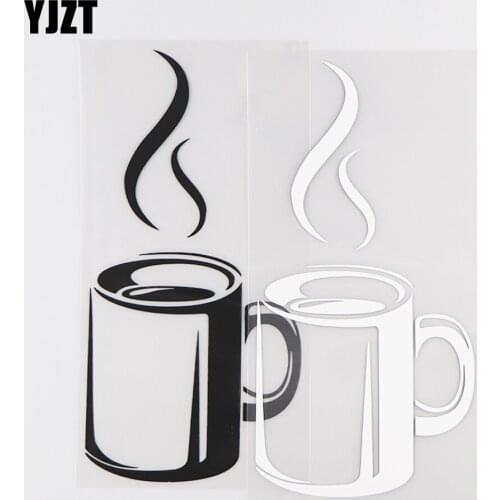 YJZT 8.4×17.3CM Creative Cartoon Cup Vinyl Decal Pattern Fashion Decoration Car Sticker Black/Silver 20D-0079