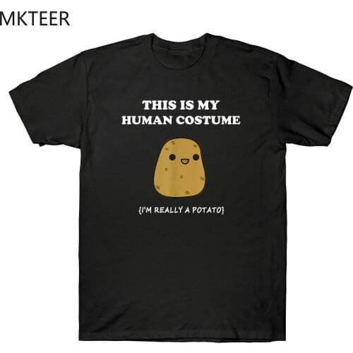 Funny Potato Xmas Gift T-Shirt This Is My Human Costume Potato Shirt Mens Tee Summer Printed T-Shirt Men Plus Size Funny Tops
