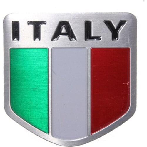 1Piece New Auto Alloy Metal 3D Emblem Badge Racing Sports Decals Sticker for ITALY Italian Flag (5*5cm)