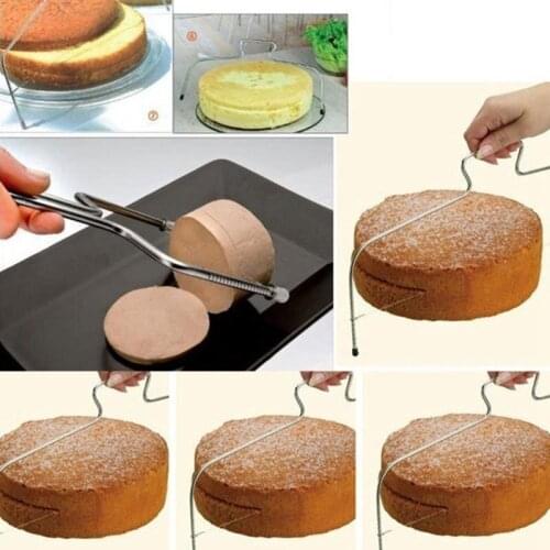 1pc Double Line Adjustable Stainless Steel Cake Cut Slicer Device Cake Decorating Mold DIY Bakeware Kitchen Cooking Tool