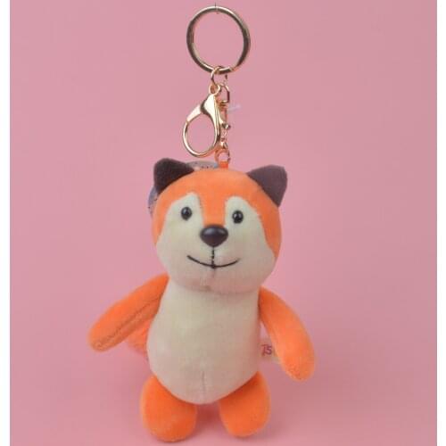1pcs Cute Fluffy Bow-knot Fox Ball Key Chain Artificial Fox Fur Charm Keychain Car Bag Key Ring Women Jewelry