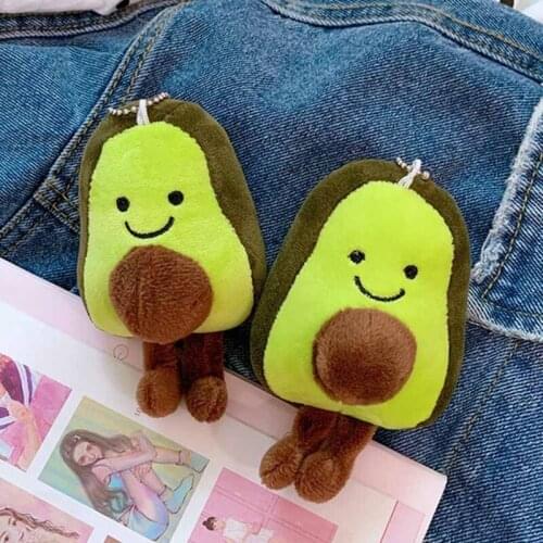 13CM Cute New Creative Avocado Stuffed Keychain Fruits Stuffed Plush Toy Filled Doll Key Ring Children Christmas Gift