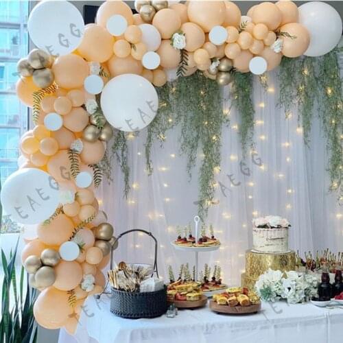 150pcs Cream Peach Pastel Balloons Garland Arch Kit White Birthday Wedding Baby Shower New Year Party Globos Decoration