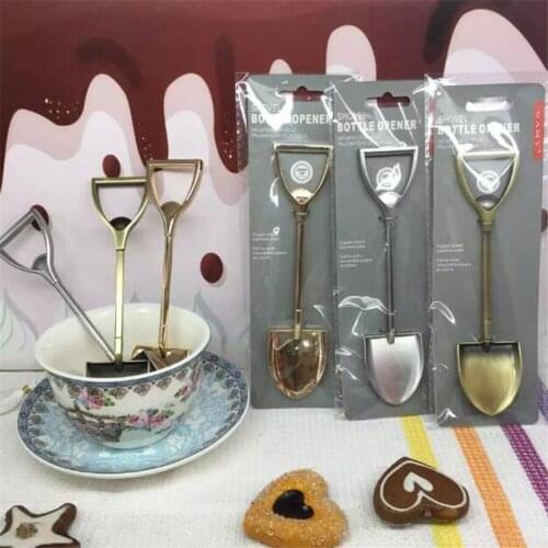 2pcs Multifunctional Bottle Opener Stainless Steel Shovel Spoon Creative Beer Soda Juice Opener for Home/Bar Party