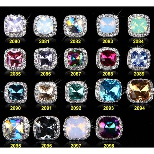2016 design jewelry beauty nail charms 50pcs 3d nail art Opal Square Big rhinestones Nail Art Stickers Nail Jewelry Glitter