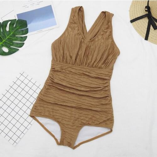 2021 New Women Solid One Piece Swimwear Bathing Suit Swimming Beachwear Holiday Wear Summer Sexy Swimsuit Swim Monokini Suits