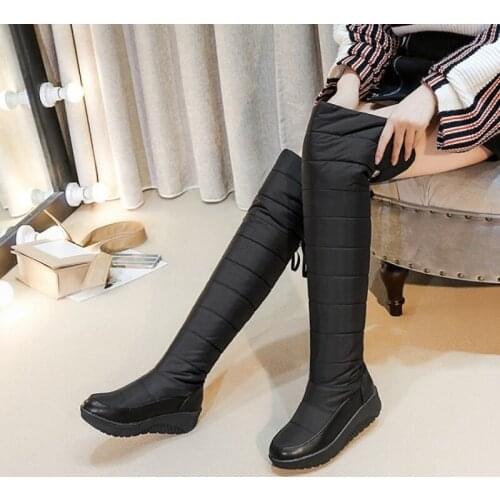 2021 Winter Waterproof Down Knee Length Snow Boots Warm and Windproof Knee Pads Cotton Shoes Womens Boots-HX-102