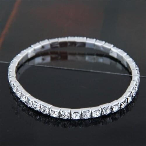 Bride Accessories High Quality Japanese Korean Elasticity Man-made Diamond Bracelets Hand Row 1 To 12 Rows Hand Jewelry