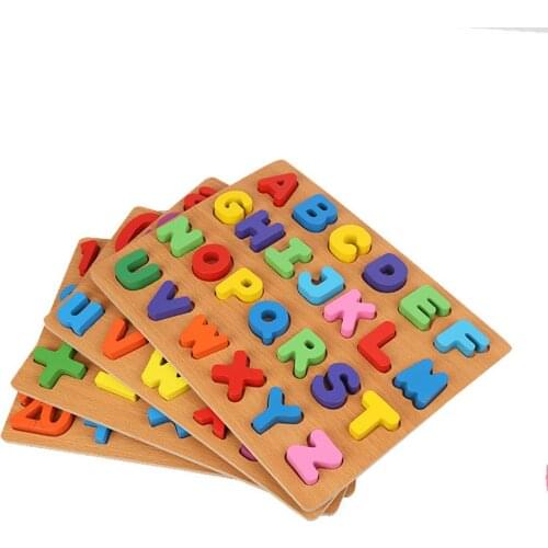 Alphabet ABC Numbers Wooden Puzzles Board Educational Children Toy Learning Gift Early Education Toys Puzzles For Children Gift