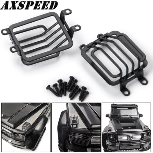 AXSPEED RC Car Metal Side Light Cover Protective Shell for 1/10 RC Crawler Traxxas TRX6 Light Guards Grille Upgrade Parts