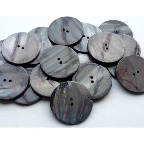 Big Natural shell buttons 20pcs grey color 35mm 2-hole flat pearl of mother buttons 2 side polish free shipping SHELL002