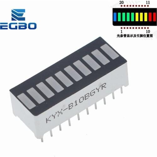 EGBO 10 grid digital segment LED light bar super bright 2 red+3 yellow+4 green+1 blue light flat tube B10BRYGB
