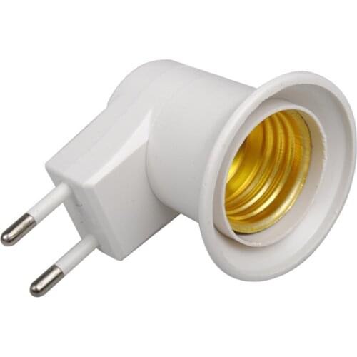 Lamp Base E27 LED Light Male Socket to EU Type Plug Adapter Converter for Bulb Holder with ON/OFF Button