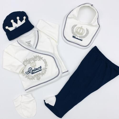 Prens Boys Baby The Zibin Set Dark Blue Newborn Baby clothes 100% Cotton Soft Fabric Baby Set Quality gift