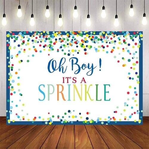 Oh boy Baby Shower Photography Background Sprinkle Theme Party Celebration Backdrops photocall photo studio photobooth