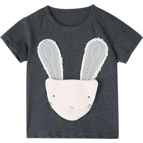 27Kids Girls T-shirt New Animal Design Baby Cotton Summer Clothing Toddler Fashion Rabbit Pattern Cute Children Clothes