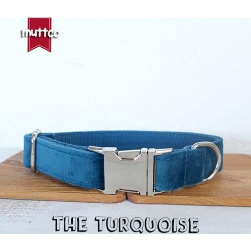 10pcs/lot MUTTCO unique design fashionable bow tie handmade dog collar THE TURQUOISE dog collar 5 sizes UDC097