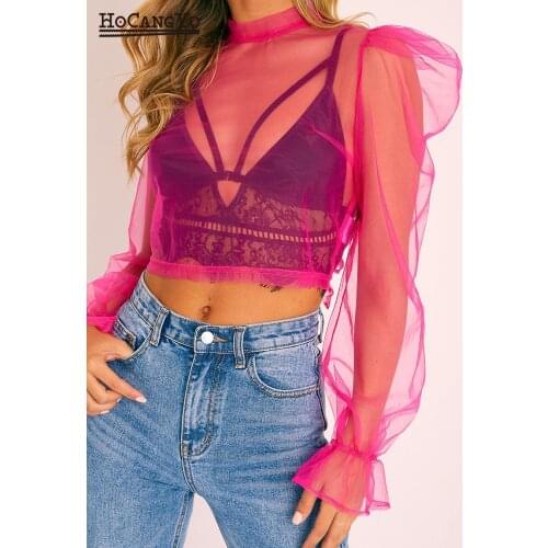 HOCANGYO Women's Transparent Shirts