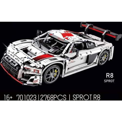 Technical 1:10 scale super sport car building block racing vehicle audis r8 2019 LMS GT3 assembly toys brick collection for gift