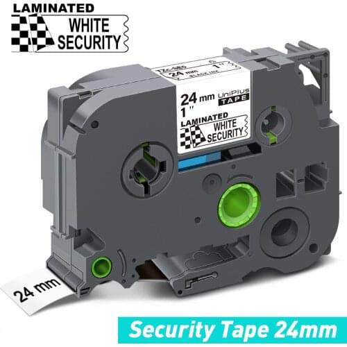 UniPlus 24mm Laminated Security Tape SE5 Leave a Mark Protective File Document Keep Secret Compatible Brother PT Labeller PTH110