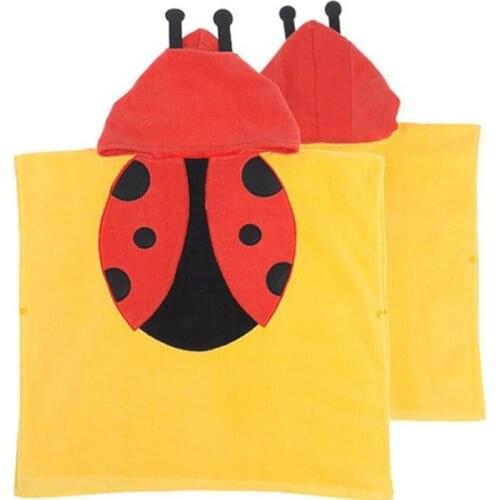 1PCS/Lot Hooded Baby Towel 100%cotton Terry beetle Baby Towels with Hood boys and girls Size 60x120CM