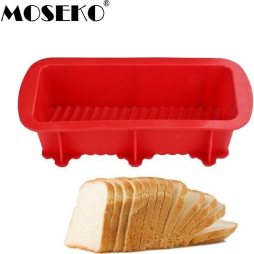 MOSEKO Toast Bread Mold Rectangle Shaped Silicone Cake Mold Loaf Pastry Baking Bakeware DIY Cake Non Stick Pan Baking Supplies