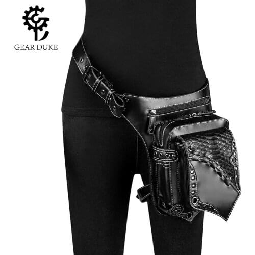 Motorcycle Women Waist Bag Fanny Packs Steampunk Thigh Belt Bag Moto & Biker Drop Leg Bag Gothic Men Shoulder Crossbody Bags