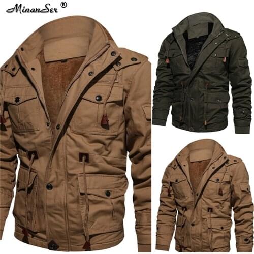 2021 new Mens Winter Fleece Inner Jacket casual warm parka Plus velvet Mans Bomber coats Fleece Hooded Tactical Overcoat