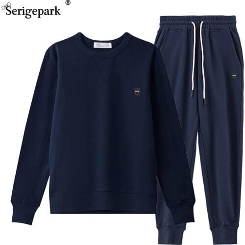 Mens serige park sets casual hoodie classical round neck unisex knitting material man sport tracksuit park Eden man sweatpants