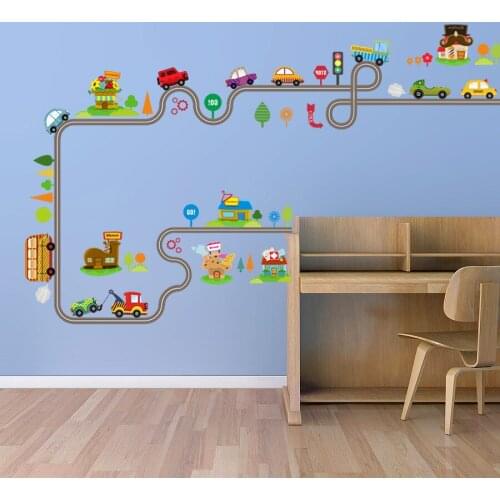 Wall stickers for indoor childrens room, living room and kindergarten Housing decoration parts Train track wall sticker
