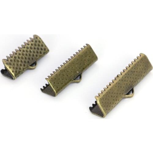 Antique Bronze Crimp End Beads Jewelry Findings For Pendant Bracelet Necklace Imitation Rhodium Iron Accessories 100pcs/lot